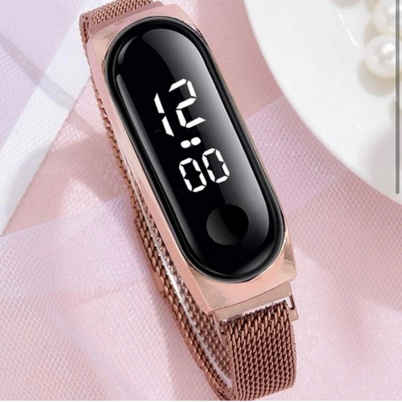 Rose Gold Digital Watch and Bracelet Set - Picture 2 of 4